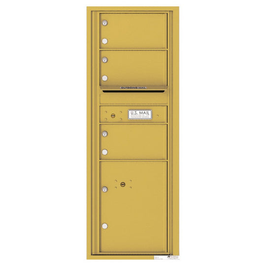 3 Oversized Tenant Doors with 1 Parcel Locker and Outgoing Mail Compartment - 4C Wall Mount 13 - High Mailboxes - 4C13S - 03 - Select Commercial Mailboxes