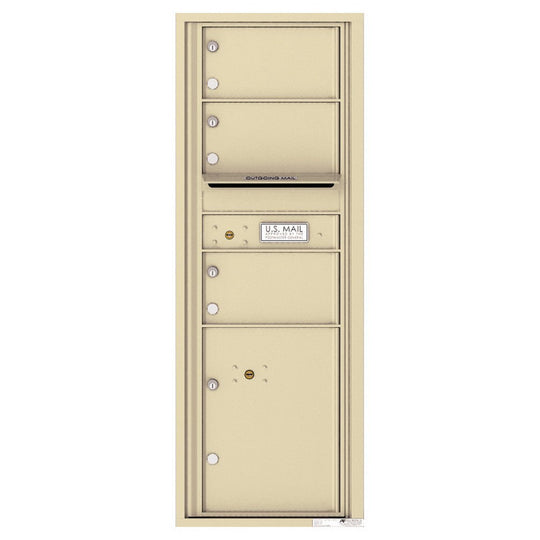 3 Oversized Tenant Doors with 1 Parcel Locker and Outgoing Mail Compartment - 4C Wall Mount 13 - High Mailboxes - 4C13S - 03 - Select Commercial Mailboxes