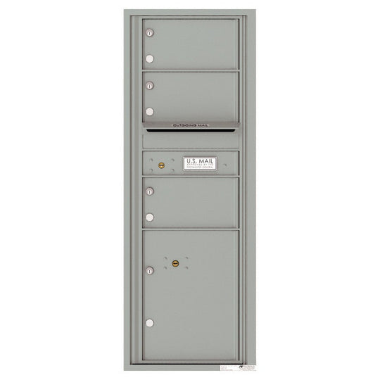 3 Oversized Tenant Doors with 1 Parcel Locker and Outgoing Mail Compartment - 4C Wall Mount 13 - High Mailboxes - 4C13S - 03 - Select Commercial Mailboxes