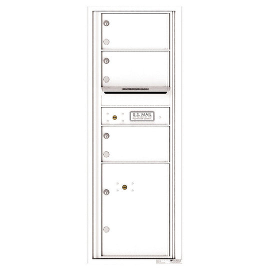 3 Oversized Tenant Doors with 1 Parcel Locker and Outgoing Mail Compartment - 4C Wall Mount 13 - High Mailboxes - 4C13S - 03 - Select Commercial Mailboxes