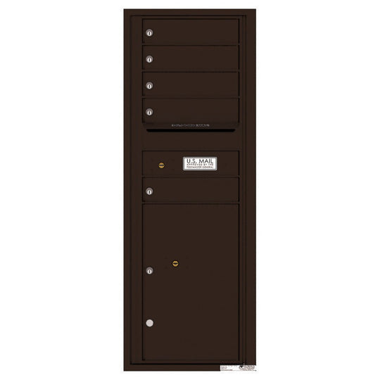 5 Tenant Doors with 1 Parcel Locker and Outgoing Mail Compartment - 4C Wall Mount 13 - High Mailboxes - 4C13S - 05 - Select Commercial Mailboxes