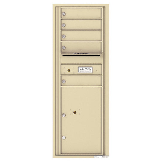 5 Tenant Doors with 1 Parcel Locker and Outgoing Mail Compartment - 4C Wall Mount 13 - High Mailboxes - 4C13S - 05 - Select Commercial Mailboxes