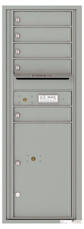 5 Tenant Doors with 1 Parcel Locker and Outgoing Mail Compartment - 4C Wall Mount 13 - High Mailboxes - 4C13S - 05 - Select Commercial Mailboxes