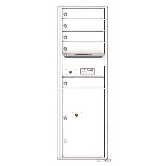 5 Tenant Doors with 1 Parcel Locker and Outgoing Mail Compartment - 4C Wall Mount 13 - High Mailboxes - 4C13S - 05 - Select Commercial Mailboxes