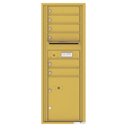 6 Tenant Doors with 1 Parcel Locker and Outgoing Mail Compartment - 4C Wall Mount 13 - High Mailboxes - 4C13S - 06 - Select Commercial Mailboxes