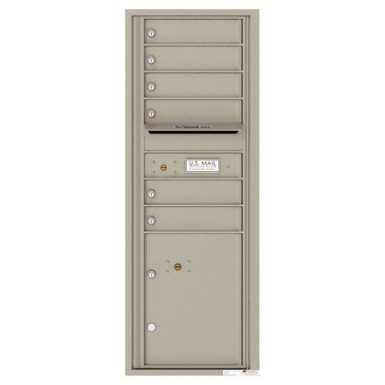 6 Tenant Doors with 1 Parcel Locker and Outgoing Mail Compartment - 4C Wall Mount 13 - High Mailboxes - 4C13S - 06 - Select Commercial Mailboxes