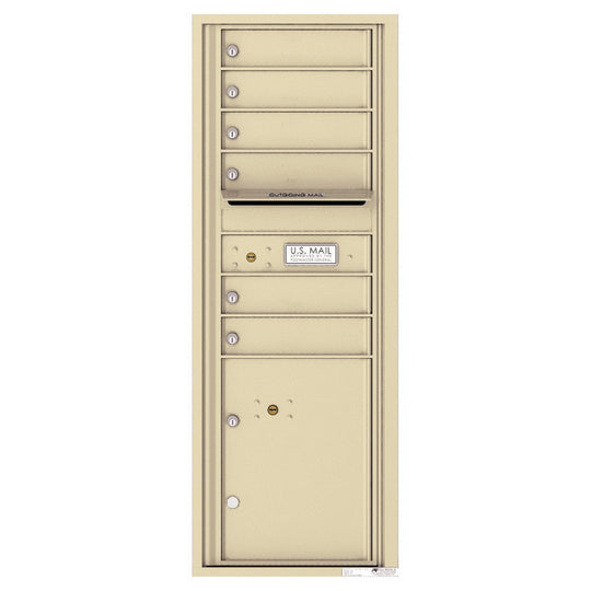 6 Tenant Doors with 1 Parcel Locker and Outgoing Mail Compartment - 4C Wall Mount 13 - High Mailboxes - 4C13S - 06 - Select Commercial Mailboxes