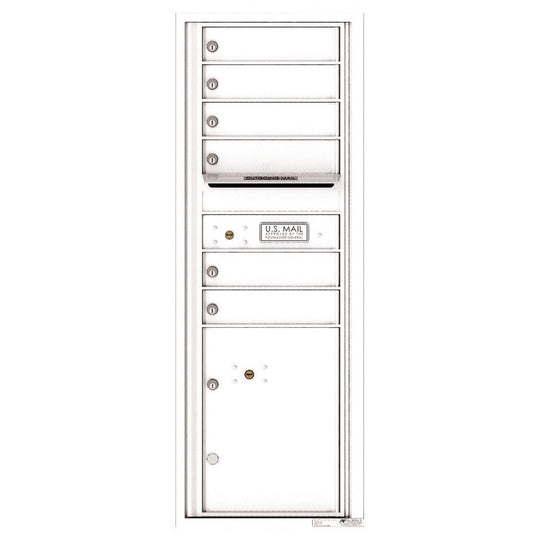 6 Tenant Doors with 1 Parcel Locker and Outgoing Mail Compartment - 4C Wall Mount 13 - High Mailboxes - 4C13S - 06 - Select Commercial Mailboxes
