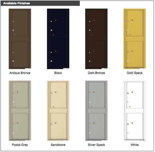 2 Parcel Doors Unit - 4C Wall Mount 13 - High - 4C13S - 2P - Select Commercial Mailboxes