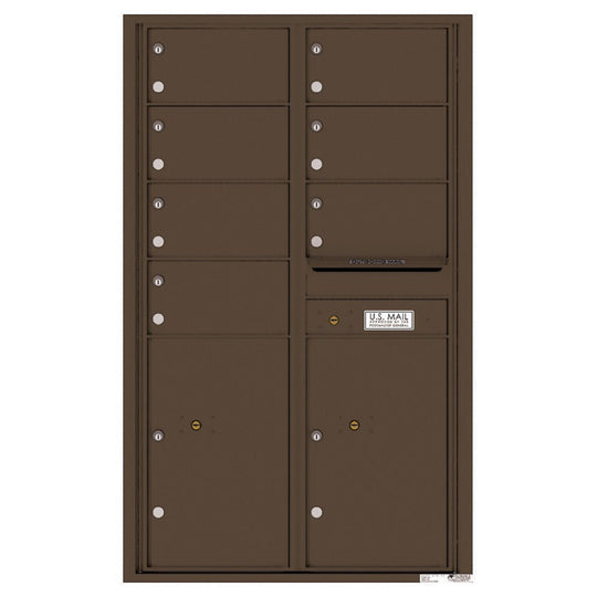 7 Oversized Tenant Doors with 2 Parcel Lockers and Outgoing Mail Compartment - 4C Wall Mount 14 - High Mailboxes - 4C14D - 07 - Select Commercial Mailboxes
