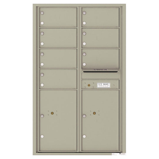 7 Oversized Tenant Doors with 2 Parcel Lockers and Outgoing Mail Compartment - 4C Wall Mount 14 - High Mailboxes - 4C14D - 07 - Select Commercial Mailboxes