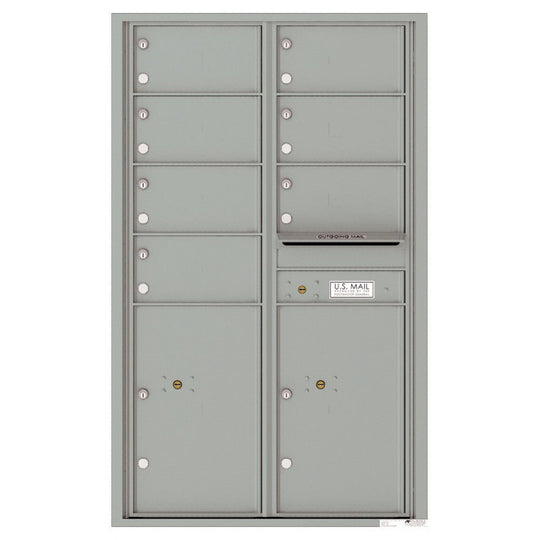 7 Oversized Tenant Doors with 2 Parcel Lockers and Outgoing Mail Compartment - 4C Wall Mount 14 - High Mailboxes - 4C14D - 07 - Select Commercial Mailboxes
