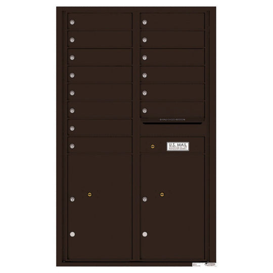 14 Tenant Doors with 2 Parcel Lockers and Outgoing Mail Compartment - 4C Wall Mount 14 - High Mailboxes - 4C14D - 14 - Select Commercial Mailboxes