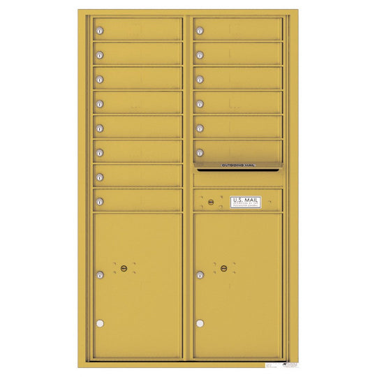 14 Tenant Doors with 2 Parcel Lockers and Outgoing Mail Compartment - 4C Wall Mount 14 - High Mailboxes - 4C14D - 14 - Select Commercial Mailboxes