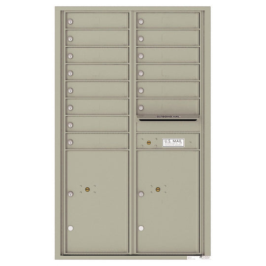 14 Tenant Doors with 2 Parcel Lockers and Outgoing Mail Compartment - 4C Wall Mount 14 - High Mailboxes - 4C14D - 14 - Select Commercial Mailboxes