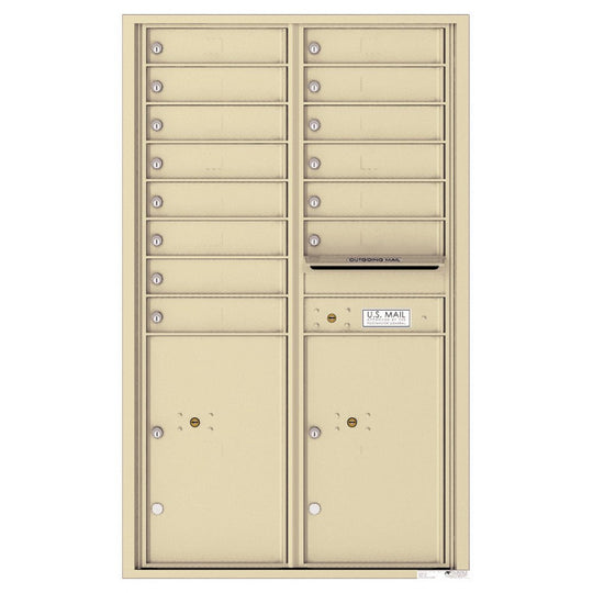 14 Tenant Doors with 2 Parcel Lockers and Outgoing Mail Compartment - 4C Wall Mount 14 - High Mailboxes - 4C14D - 14 - Select Commercial Mailboxes
