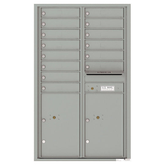 14 Tenant Doors with 2 Parcel Lockers and Outgoing Mail Compartment - 4C Wall Mount 14 - High Mailboxes - 4C14D - 14 - Select Commercial Mailboxes