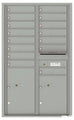 15 Tenant Doors with 2 Parcel Lockers and Outgoing Mail Compartment - 4C Wall Mount 14-High Mailboxes - 4C14D-15