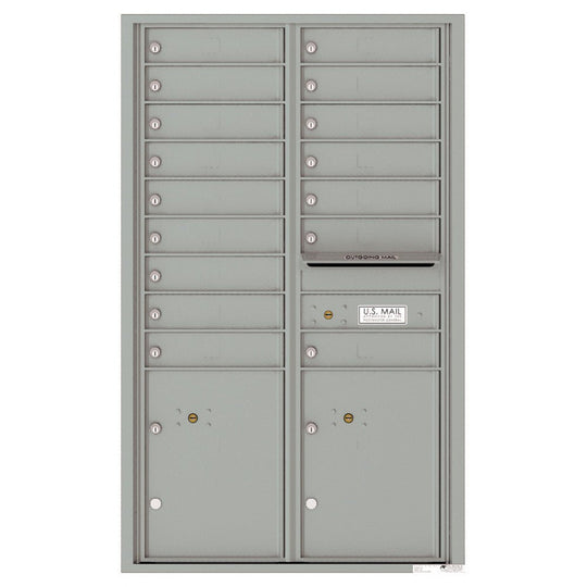 16 Tenant Doors with 2 Parcel Lockers and Outgoing Mail Compartment - 4C Wall Mount 14 - High Mailboxes - 4C14D - 16 - Select Commercial Mailboxes