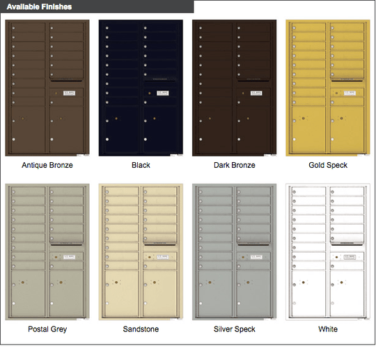 16 Tenant Doors with 2 Parcel Lockers and Outgoing Mail Compartment - 4C Wall Mount 14 - High Mailboxes - 4C14D - 16 - Select Commercial Mailboxes