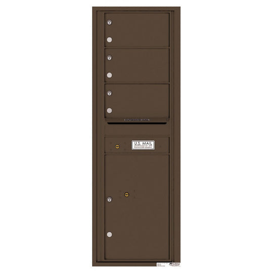 3 Oversized Tenant Doors with 1 Parcel Locker and Outgoing Mail Compartment - 4C Wall Mount 14 - High Mailboxes - 4C14S - 03 - Select Commercial Mailboxes