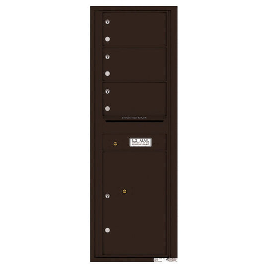 3 Oversized Tenant Doors with 1 Parcel Locker and Outgoing Mail Compartment - 4C Wall Mount 14 - High Mailboxes - 4C14S - 03 - Select Commercial Mailboxes