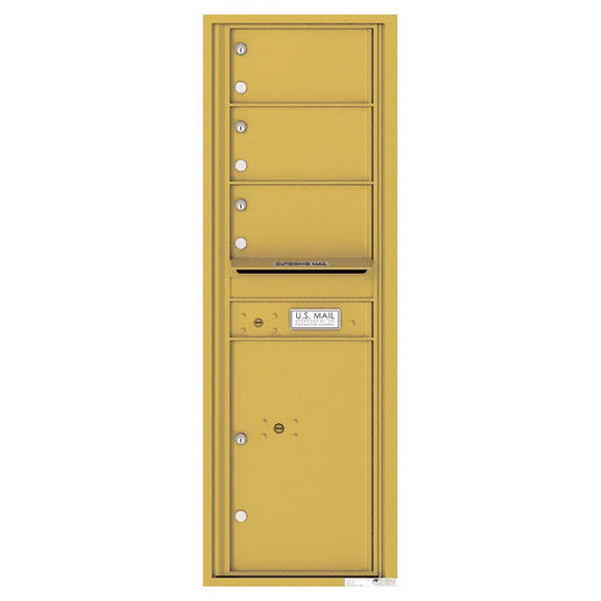 3 Oversized Tenant Doors with 1 Parcel Locker and Outgoing Mail Compartment - 4C Wall Mount 14 - High Mailboxes - 4C14S - 03 - Select Commercial Mailboxes