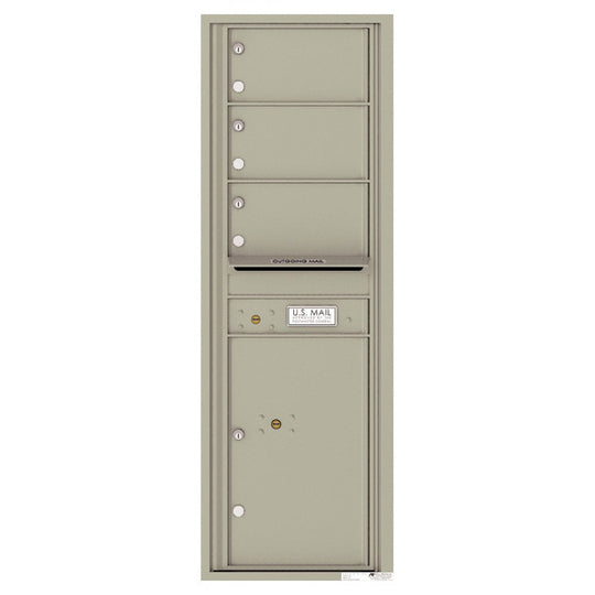 3 Oversized Tenant Doors with 1 Parcel Locker and Outgoing Mail Compartment - 4C Wall Mount 14 - High Mailboxes - 4C14S - 03 - Select Commercial Mailboxes