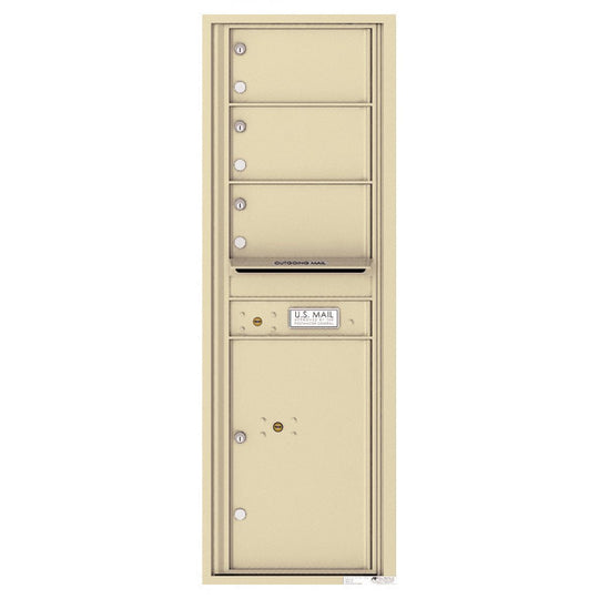 3 Oversized Tenant Doors with 1 Parcel Locker and Outgoing Mail Compartment - 4C Wall Mount 14 - High Mailboxes - 4C14S - 03 - Select Commercial Mailboxes