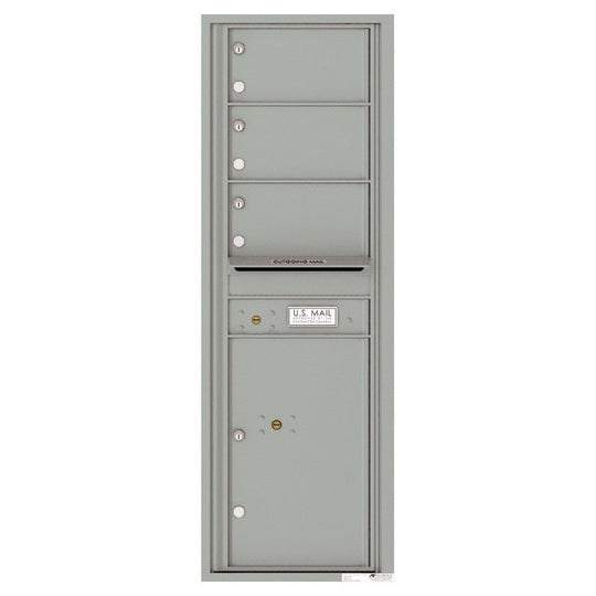 3 Oversized Tenant Doors with 1 Parcel Locker and Outgoing Mail Compartment - 4C Wall Mount 14 - High Mailboxes - 4C14S - 03 - Select Commercial Mailboxes