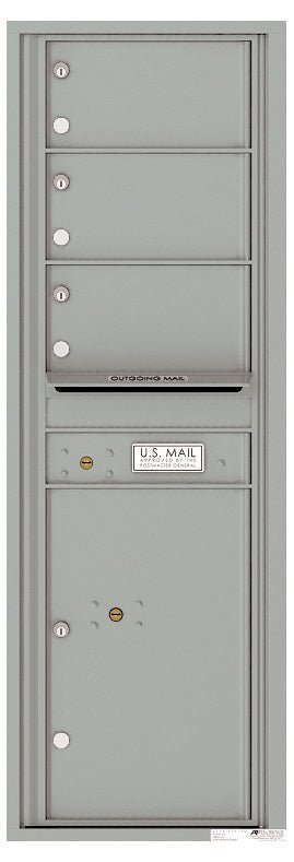 3 Oversized Tenant Doors with 1 Parcel Locker and Outgoing Mail Compartment - 4C Wall Mount 14 - High Mailboxes - 4C14S - 03 - Select Commercial Mailboxes