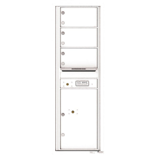 3 Oversized Tenant Doors with 1 Parcel Locker and Outgoing Mail Compartment - 4C Wall Mount 14 - High Mailboxes - 4C14S - 03 - Select Commercial Mailboxes