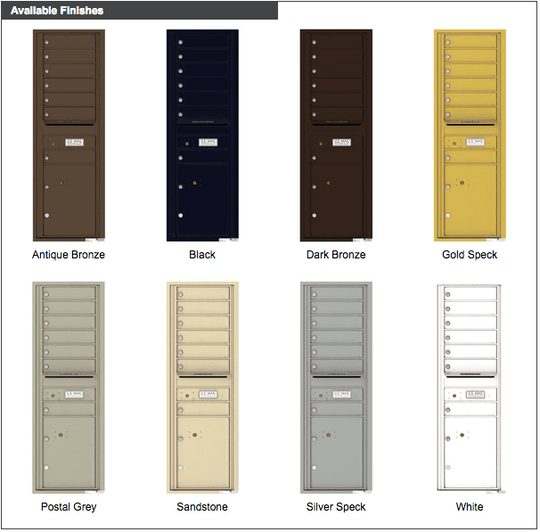 7 Tenant Doors with 1 Parcel Locker and Outgoing Mail Compartment - 4C Wall Mount 14 - High Mailboxes - 4C14S - 07 - Select Commercial Mailboxes