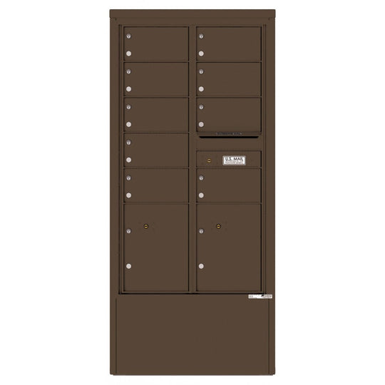 9 Tenant Doors with 2 Parcel Lockers and Outgoing Mail Compartment - 4C Depot Mailbox Module - 4C15D - 09 - D - Select Commercial Mailboxes
