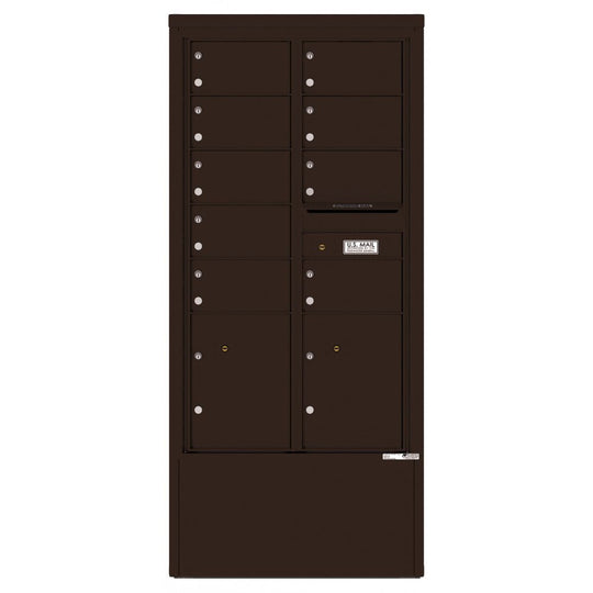 9 Tenant Doors with 2 Parcel Lockers and Outgoing Mail Compartment - 4C Depot Mailbox Module - 4C15D - 09 - D - Select Commercial Mailboxes