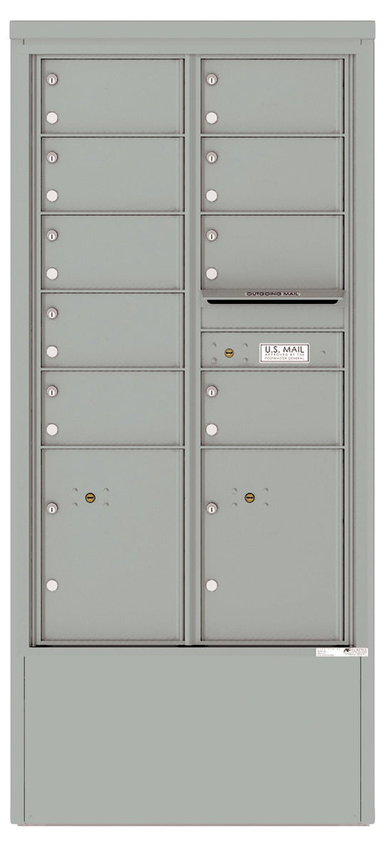 9 Tenant Doors with 2 Parcel Lockers and Outgoing Mail Compartment - 4C Depot Mailbox Module - 4C15D - 09 - D - Select Commercial Mailboxes