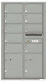 9 Oversized Tenant Doors with 2 Parcel Lockers and Outgoing Mail Compartment - 4C Wall Mount 15-High Mailboxes - 4C15D-09
