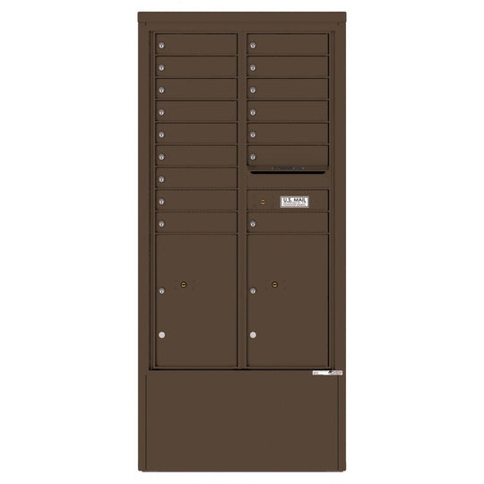 16 Tenant Doors with 2 Parcel Lockers and Outgoing Mail Compartment - 4C Depot Mailbox Module - 4C15D - 16 - D - Select Commercial Mailboxes