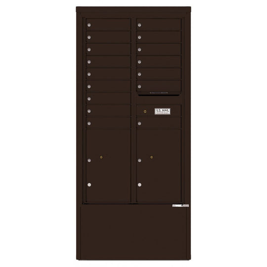 16 Tenant Doors with 2 Parcel Lockers and Outgoing Mail Compartment - 4C Depot Mailbox Module - 4C15D - 16 - D - Select Commercial Mailboxes