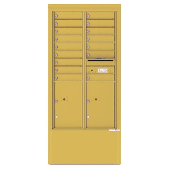 16 Tenant Doors with 2 Parcel Lockers and Outgoing Mail Compartment - 4C Depot Mailbox Module - 4C15D - 16 - D - Select Commercial Mailboxes