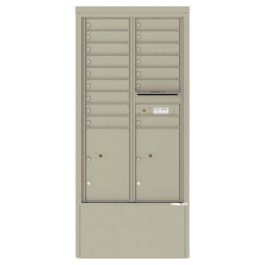 16 Tenant Doors with 2 Parcel Lockers and Outgoing Mail Compartment - 4C Depot Mailbox Module - 4C15D - 16 - D - Select Commercial Mailboxes