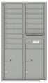 16 Tenant Doors with 2 Parcel Lockers and Outgoing Mail Compartment - 4C Wall Mount 15-High Mailboxes - 4C15D-16