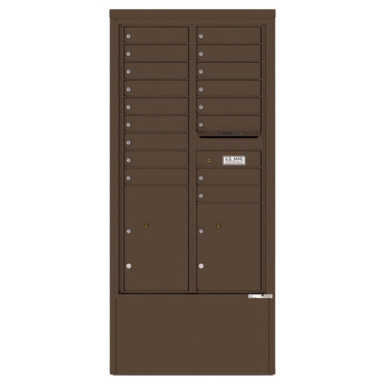 17 Tenant Doors with 2 Parcel Lockers and Outgoing Mail Compartment - 4C Depot Mailbox Module - 4C15D - 17 - D - Select Commercial Mailboxes