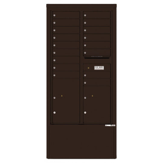 17 Tenant Doors with 2 Parcel Lockers and Outgoing Mail Compartment - 4C Depot Mailbox Module - 4C15D - 17 - D - Select Commercial Mailboxes