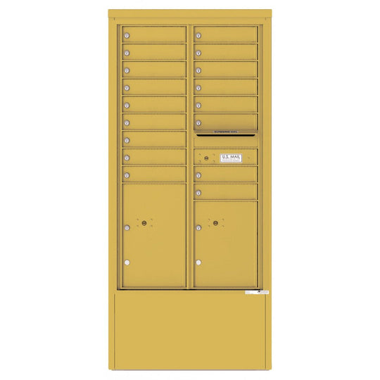 17 Tenant Doors with 2 Parcel Lockers and Outgoing Mail Compartment - 4C Depot Mailbox Module - 4C15D - 17 - D - Select Commercial Mailboxes