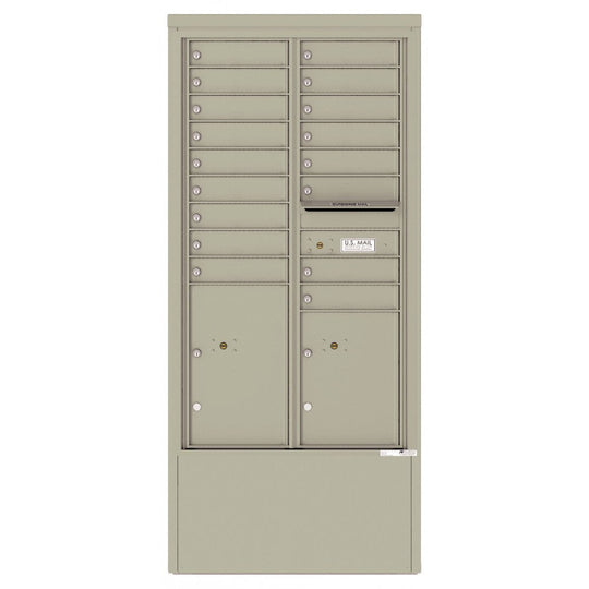 17 Tenant Doors with 2 Parcel Lockers and Outgoing Mail Compartment - 4C Depot Mailbox Module - 4C15D - 17 - D - Select Commercial Mailboxes