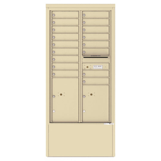17 Tenant Doors with 2 Parcel Lockers and Outgoing Mail Compartment - 4C Depot Mailbox Module - 4C15D - 17 - D - Select Commercial Mailboxes