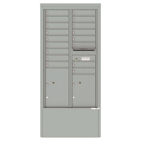 17 Tenant Doors with 2 Parcel Lockers and Outgoing Mail Compartment - 4C Depot Mailbox Module - 4C15D - 17 - D - Select Commercial Mailboxes