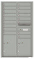 17 Tenant Doors with 2 Parcel Lockers and Outgoing Mail Compartment - 4C Wall Mount 15-High Mailboxes - 4C15D-17