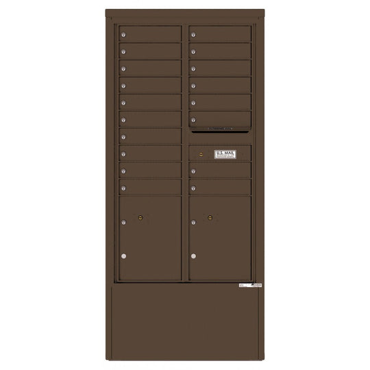 18 Tenant Doors with 2 Parcel Lockers and Outgoing Mail Compartment - 4C Depot Mailbox Module - 4C15D - 18 - D - Select Commercial Mailboxes